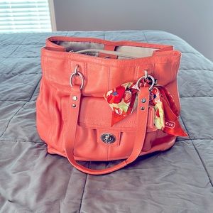 Coach Pink Shoulder Bag with Handkerchief